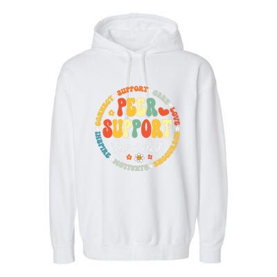 Peer Support Specialist Life Appreciation Week School Garment-Dyed Fleece Hoodie