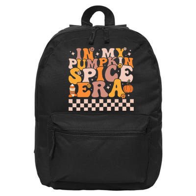 Pumpkin Spice Season Retro Fall Autumn Thanksgiving Vibes 16 in Basic Backpack