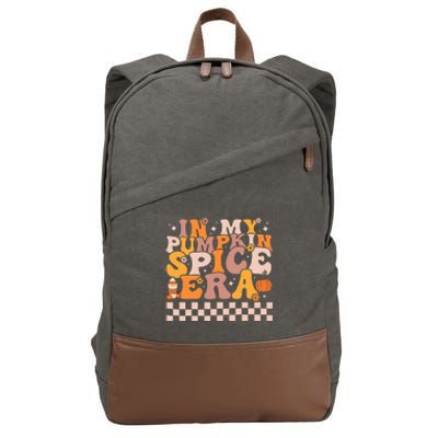 Pumpkin Spice Season Retro Fall Autumn Thanksgiving Vibes Cotton Canvas Backpack