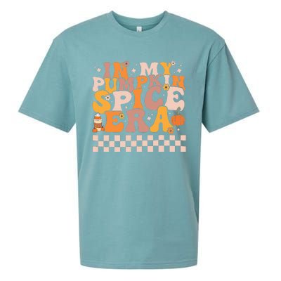 Pumpkin Spice Season Retro Fall Autumn Thanksgiving Vibes Sueded Cloud Jersey T-Shirt