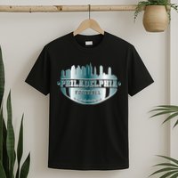 Philadelphia Skyline Shaped Into Football T-Shirt