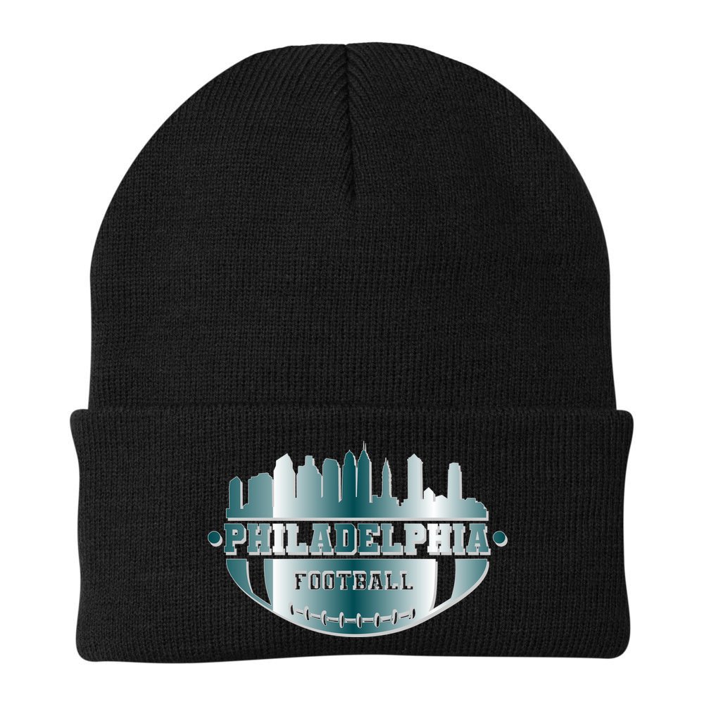Philadelphia Skyline Shaped Into Football Beanie