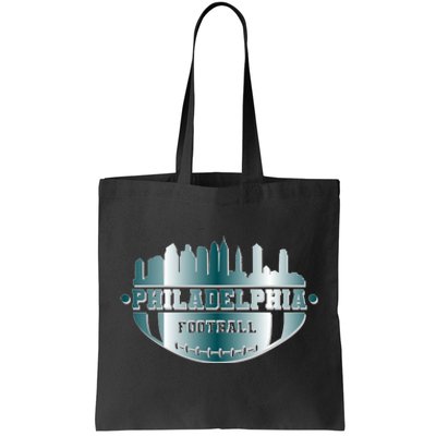 Philadelphia Skyline Shaped Into Football Tote Bag