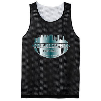 Philadelphia Skyline Shaped Into Football Mesh Reversible Basketball Jersey Tank