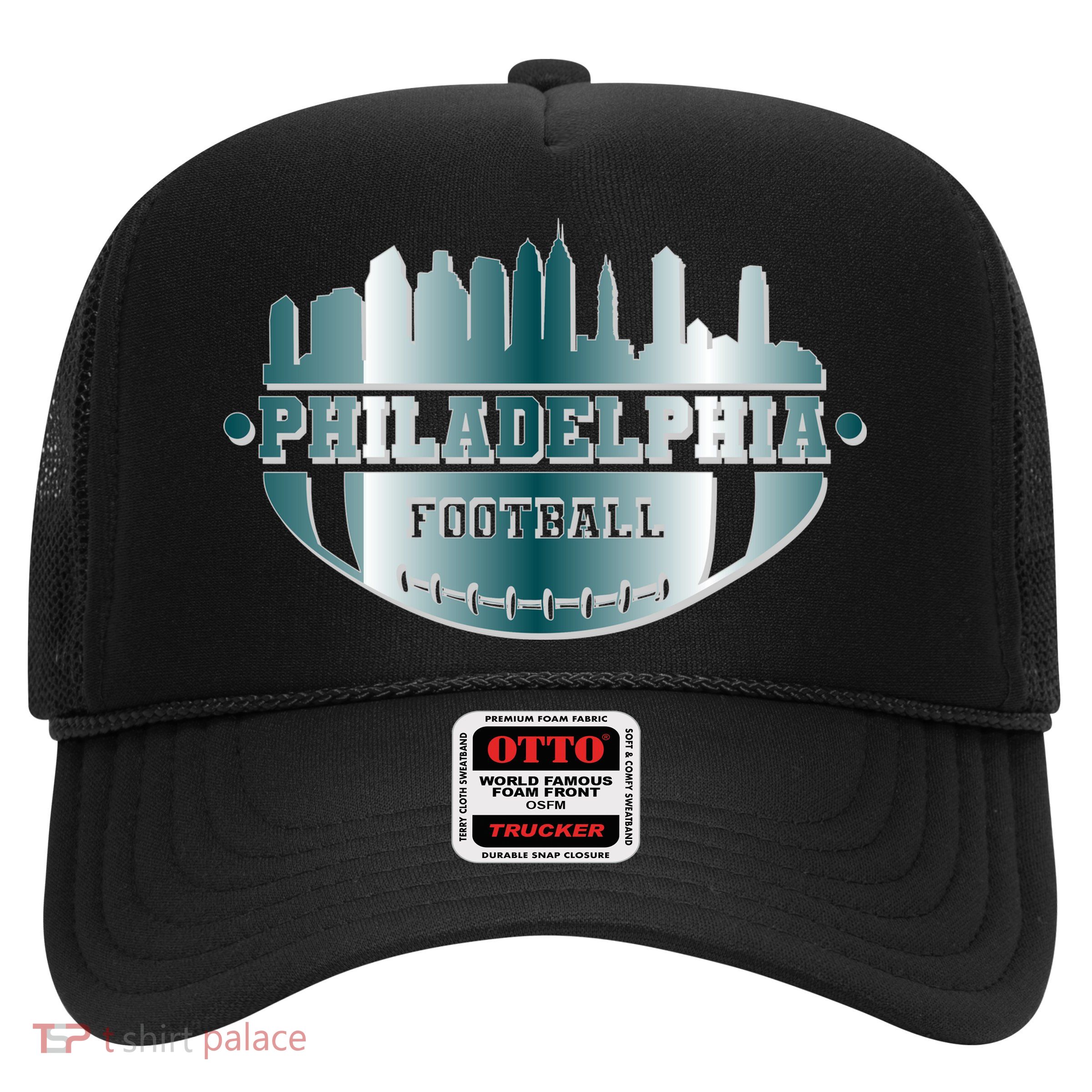 Philadelphia Skyline Shaped Into Football Trucker Hat
