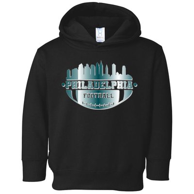 Philadelphia Skyline Shaped Into Football Toddler Hoodie