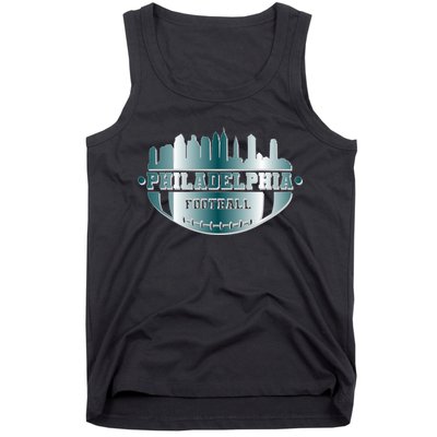 Philadelphia Skyline Shaped Into Football Tank Top