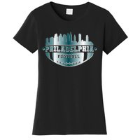 Philadelphia Skyline Shaped Into Football Women's T-Shirt