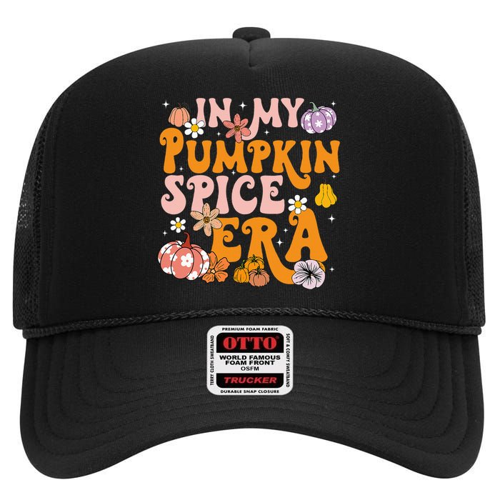 Pumpkin Spice Season Autumn Thanksgiving Humor High Crown Mesh Back Trucker Hat