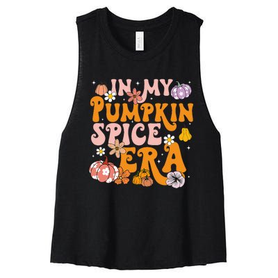 Pumpkin Spice Season Autumn Thanksgiving Humor Women's Racerback Cropped Tank