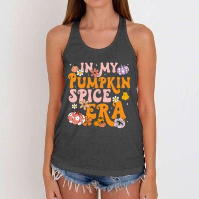 Pumpkin Spice Season Autumn Thanksgiving Humor Women's Knotted Racerback Tank