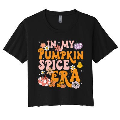 Pumpkin Spice Season Autumn Thanksgiving Humor Women's Crop Top Tee