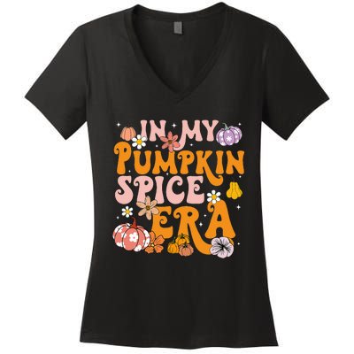 Pumpkin Spice Season Autumn Thanksgiving Humor Women's V-Neck T-Shirt