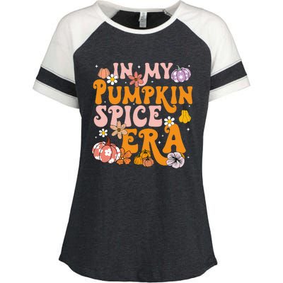 Pumpkin Spice Season Autumn Thanksgiving Humor Enza Ladies Jersey Colorblock Tee