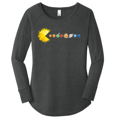 Planetary System Star Eating Planets Sun Funny Astronomy Women's Perfect Tri Tunic Long Sleeve Shirt