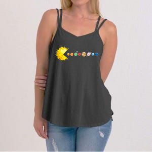 Planetary System Star Eating Planets Sun Funny Astronomy Women's Strappy Tank