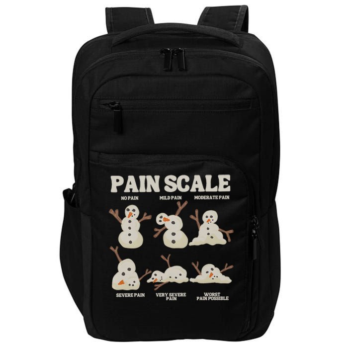 Pain Scale Snowman Funny Nurse Christmas Icu Nurse Impact Tech Backpack