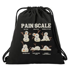 Pain Scale Snowman Funny Nurse Christmas Icu Nurse Drawstring Bag