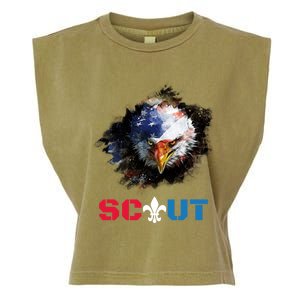 Patriotic Scout Scouting Lover Us Flag Eagle Gift Garment-Dyed Women's Muscle Tee