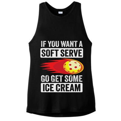Pickleball Soft Serve Ice Cream Funny Pickleball Ladies PosiCharge Tri-Blend Wicking Tank