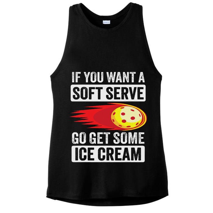 Pickleball Soft Serve Ice Cream Funny Pickleball Ladies PosiCharge Tri-Blend Wicking Tank