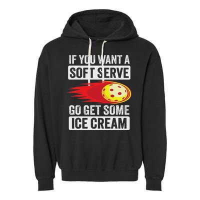 Pickleball Soft Serve Ice Cream Funny Pickleball Garment-Dyed Fleece Hoodie