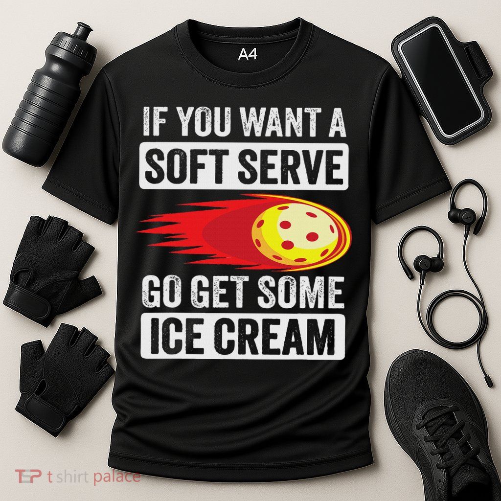 Pickleball Soft Serve Ice Cream Funny Pickleball Performance Shirt