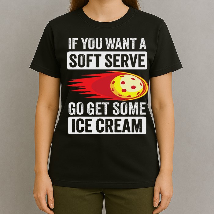 Pickleball Soft Serve Ice Cream Funny Pickleball T-Shirt