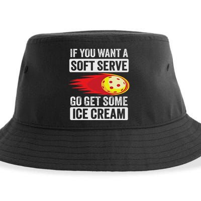Pickleball Soft Serve Ice Cream Funny Pickleball Sustainable Bucket Hat