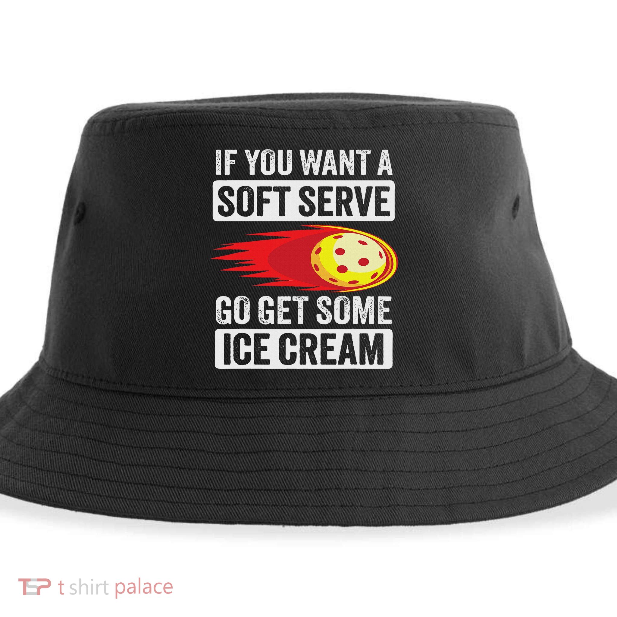 Pickleball Soft Serve Ice Cream Funny Pickleball Sustainable Bucket Hat