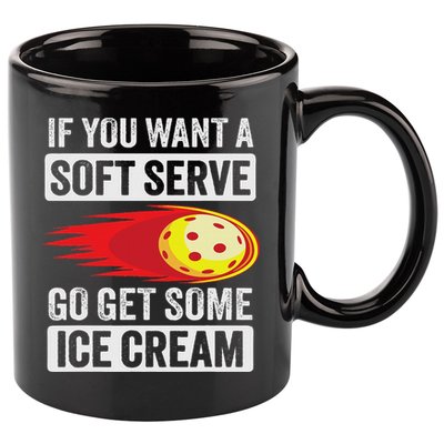 Pickleball Soft Serve Ice Cream Funny Pickleball 11oz C Handle Ceramic Mug
