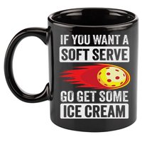 Pickleball Soft Serve Ice Cream Funny Pickleball 11oz C Handle Ceramic Mug