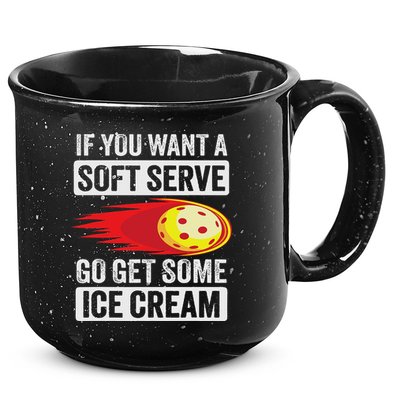 Pickleball Soft Serve Ice Cream Funny Pickleball 15oz Campfire Ceramic Mug
