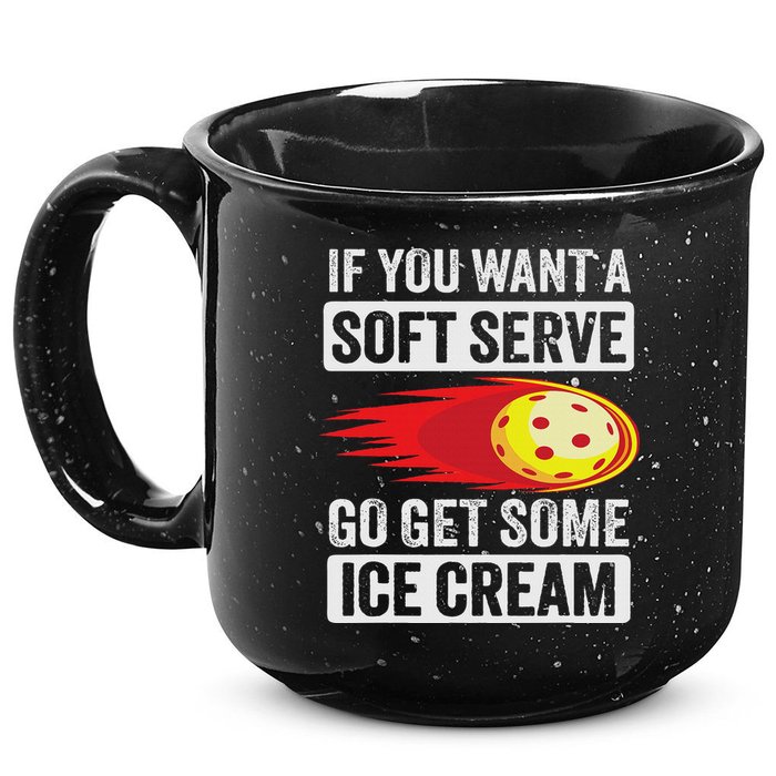 Pickleball Soft Serve Ice Cream Funny Pickleball 15oz Campfire Ceramic Mug