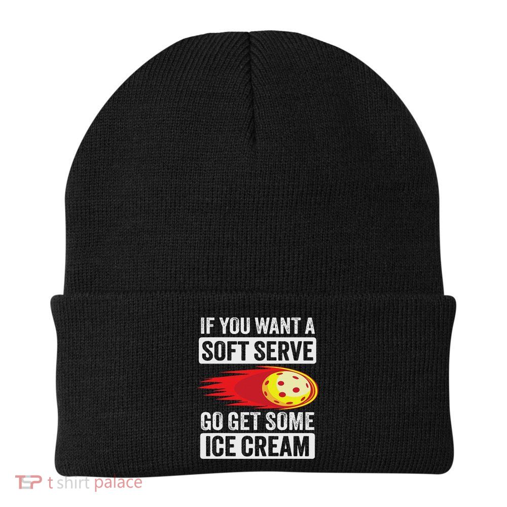 Pickleball Soft Serve Ice Cream Funny Pickleball Beanie