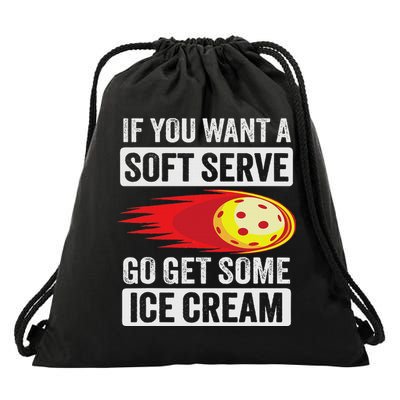 Pickleball Soft Serve Ice Cream Funny Pickleball Drawstring Bag