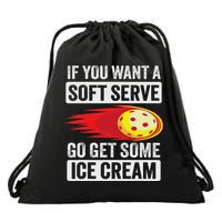 Pickleball Soft Serve Ice Cream Funny Pickleball Drawstring Bag