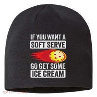 Pickleball Soft Serve Ice Cream Funny Pickleball Sustainable Beanie