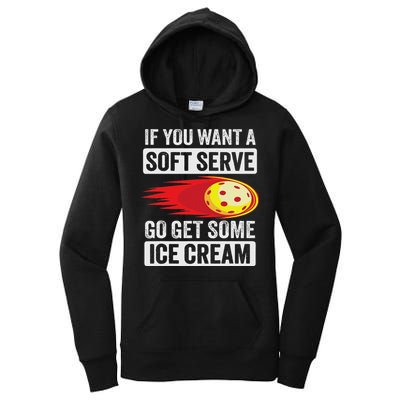 Pickleball Soft Serve Ice Cream Funny Pickleball Women's Pullover Hoodie