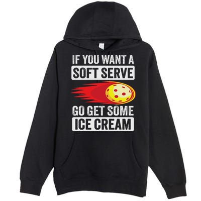 Pickleball Soft Serve Ice Cream Funny Pickleball Premium Pullover Hoodie