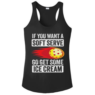 Pickleball Soft Serve Ice Cream Funny Pickleball Ladies PosiCharge Competitor Racerback Tank