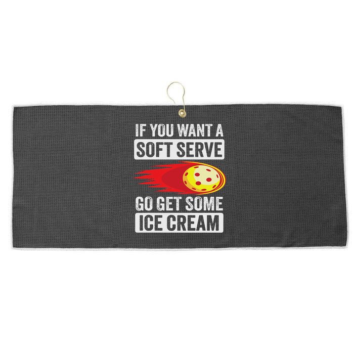 Pickleball Soft Serve Ice Cream Funny Pickleball Large Microfiber Waffle Golf Towel