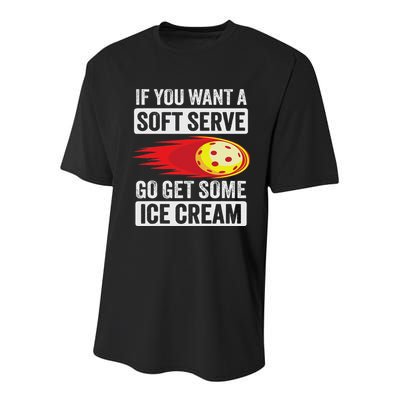 Pickleball Soft Serve Ice Cream Funny Pickleball Youth Performance Sprint T-Shirt