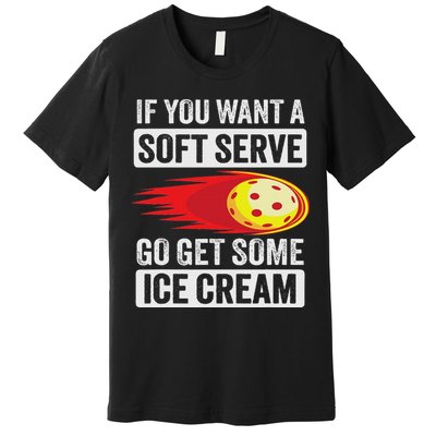 Pickleball Soft Serve Ice Cream Funny Pickleball Premium T-Shirt