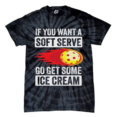 Pickleball Soft Serve Ice Cream Funny Pickleball Tie-Dye T-Shirt
