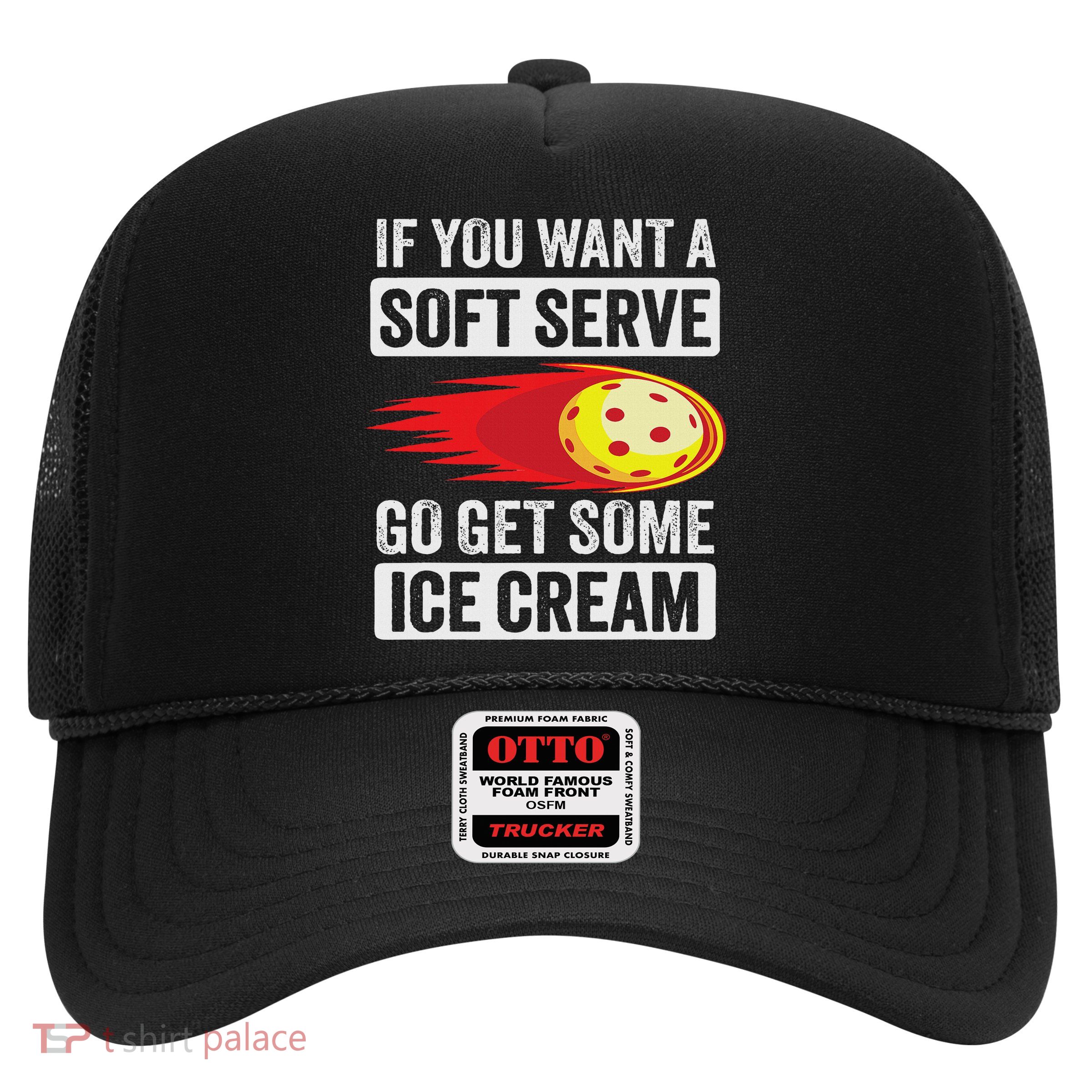 Pickleball Soft Serve Ice Cream Funny Pickleball Trucker Hat