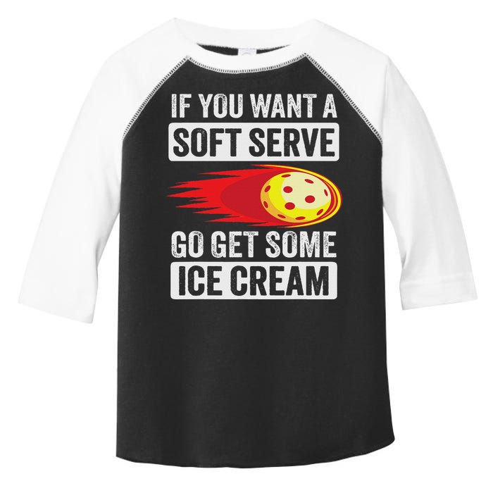 Pickleball Soft Serve Ice Cream Funny Pickleball Toddler Fine Jersey T-Shirt