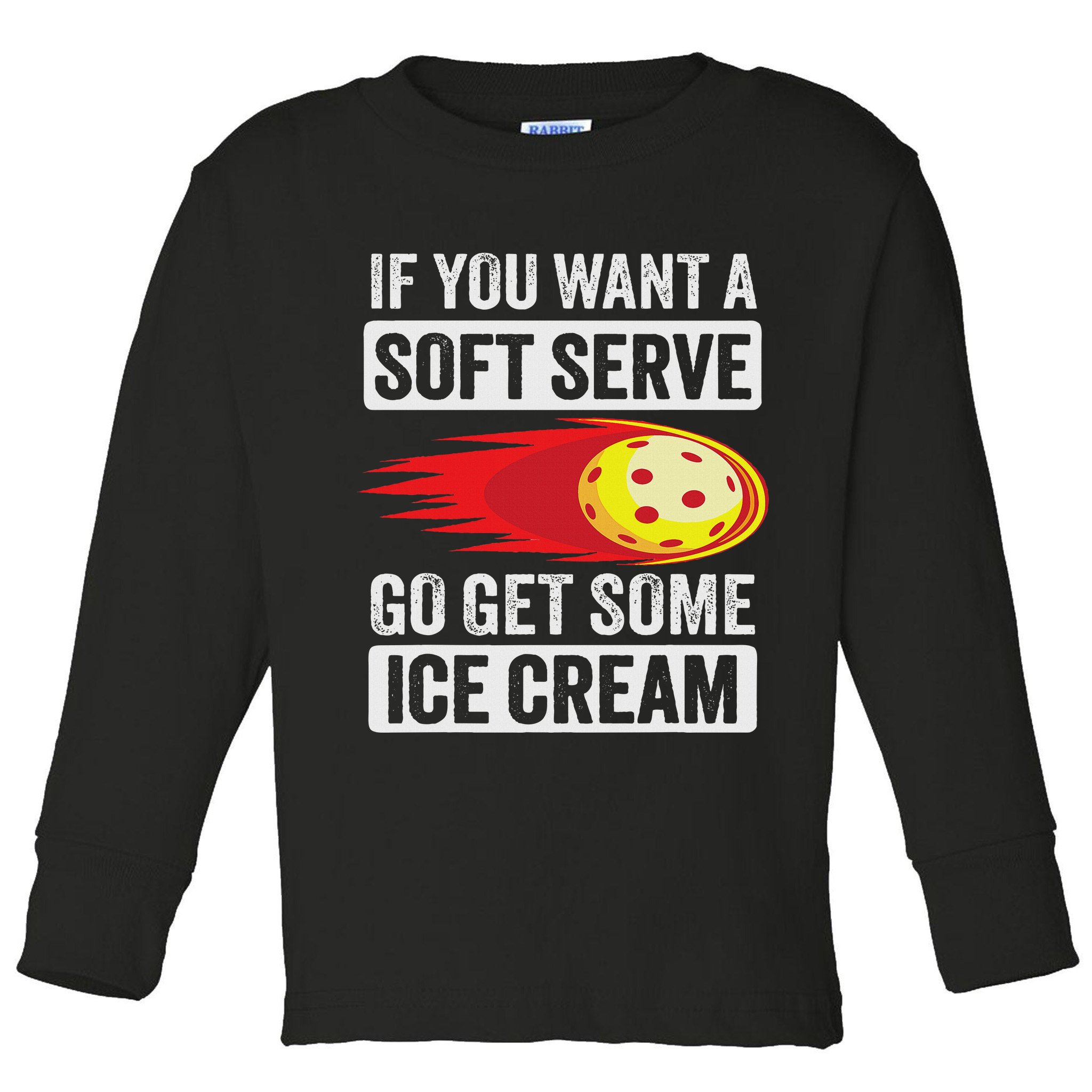 Pickleball Soft Serve Ice Cream Funny Pickleball Toddler Long Sleeve Shirt