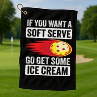 Pickleball Soft Serve Ice Cream Funny Pickleball Golf Towel