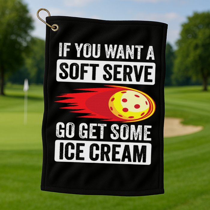 Pickleball Soft Serve Ice Cream Funny Pickleball Golf Towel